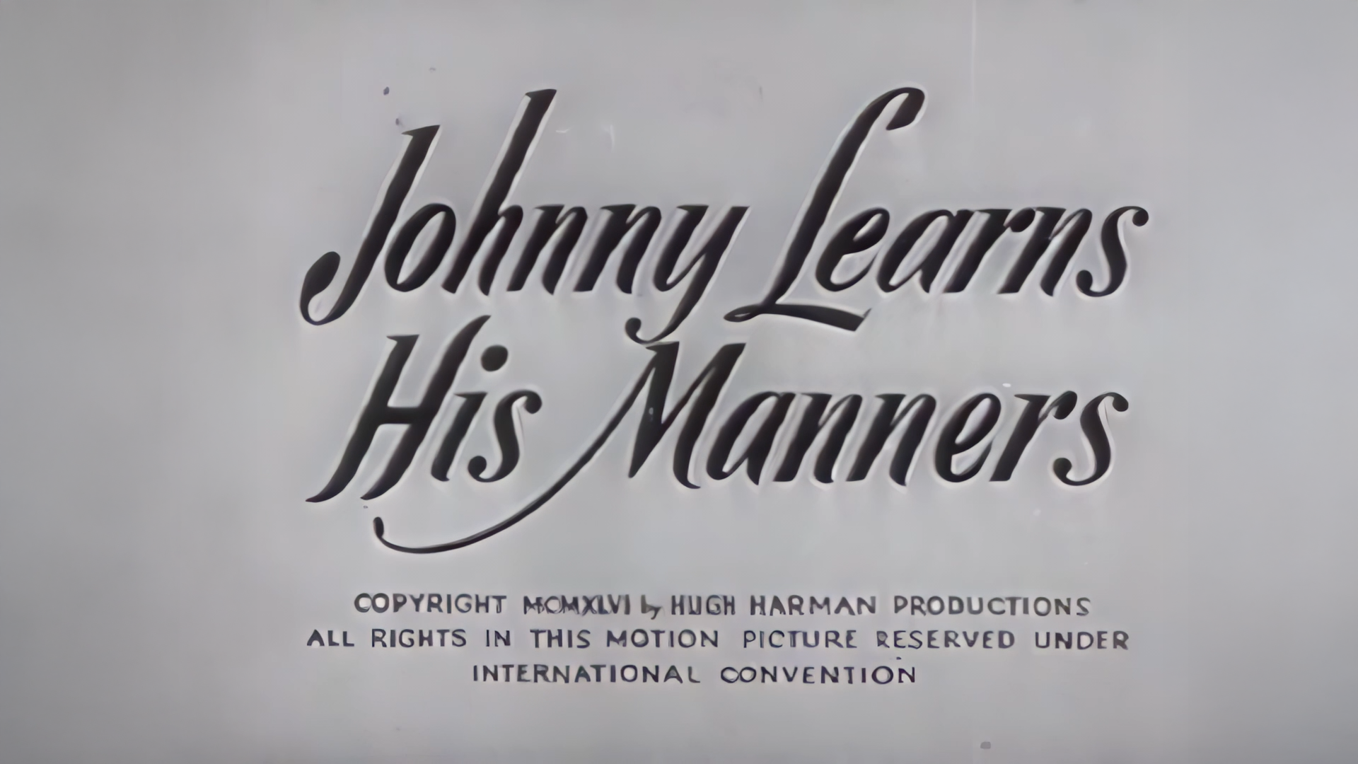 Johnny Learns His Manners (1946)