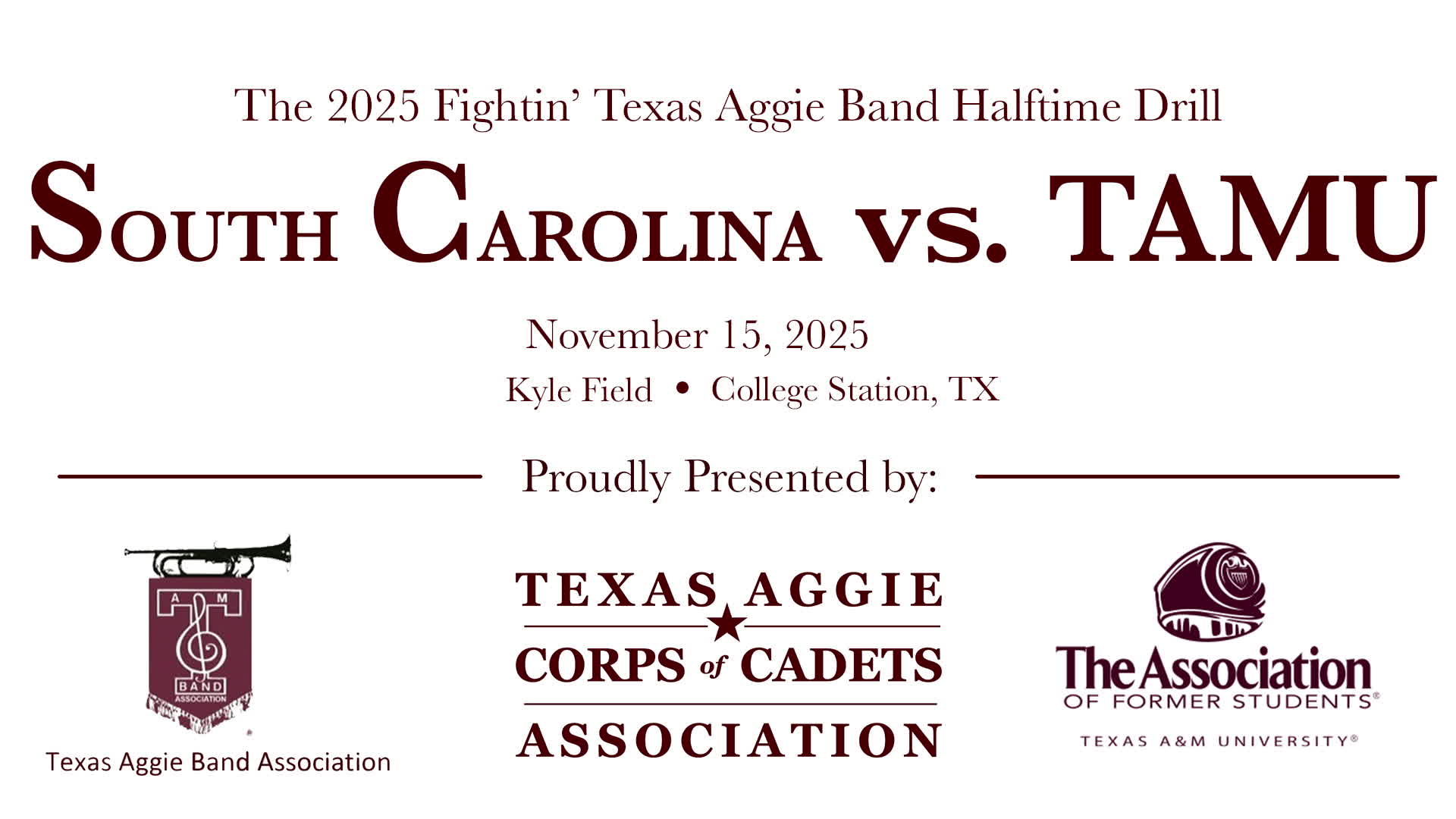 2025 TAMU vs South Carolina Halftime Drill