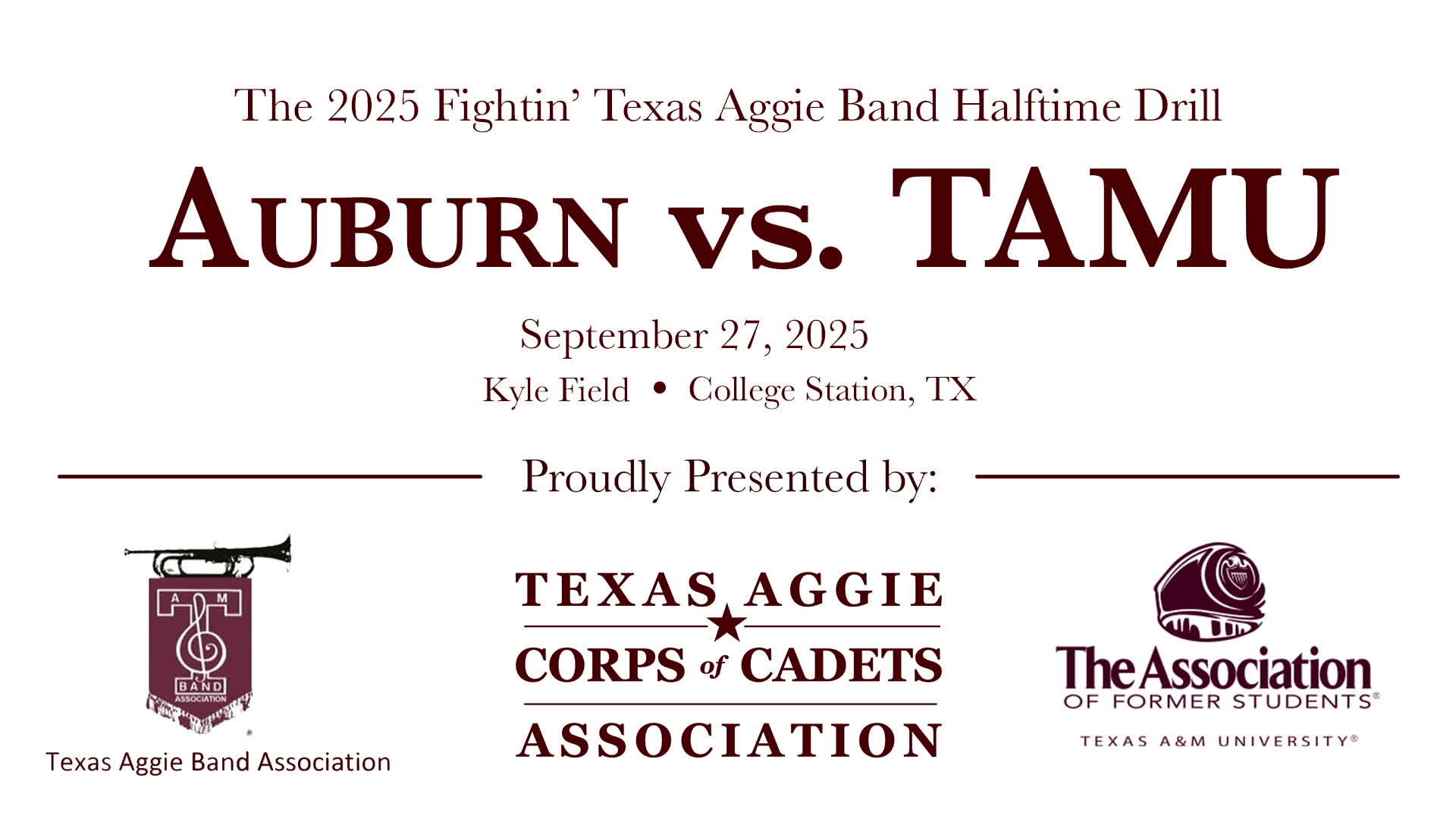 TAMU vs Auburn Halftime Drill 2025