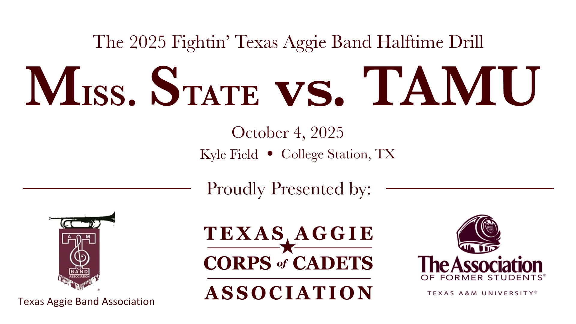 Miss State vs TAMU Halftime Drill 2025