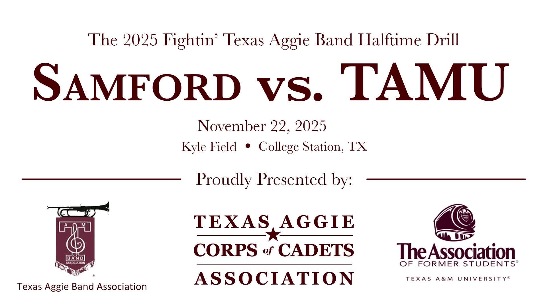 2025 TAMU vs Samford Halftime Drill