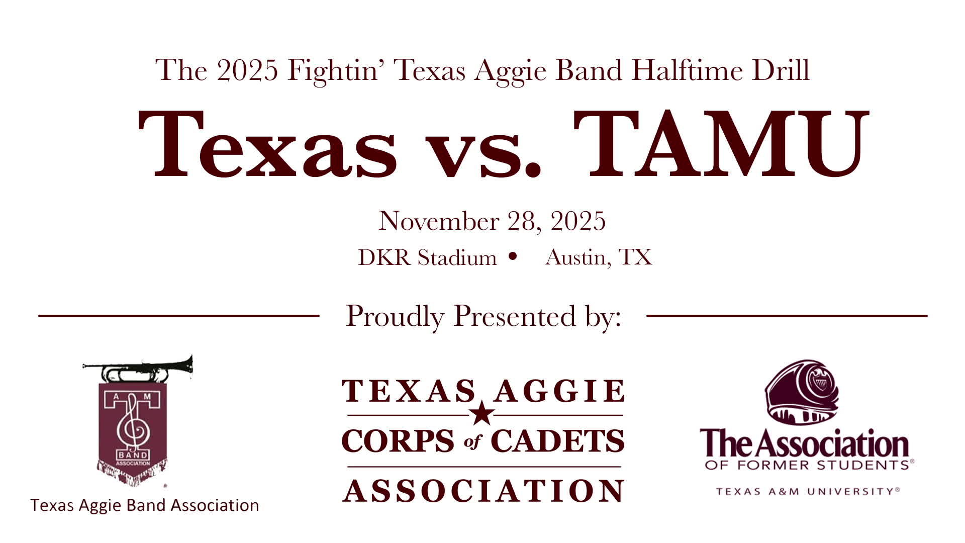 2025 TAMU vs Texas Halftime Drill