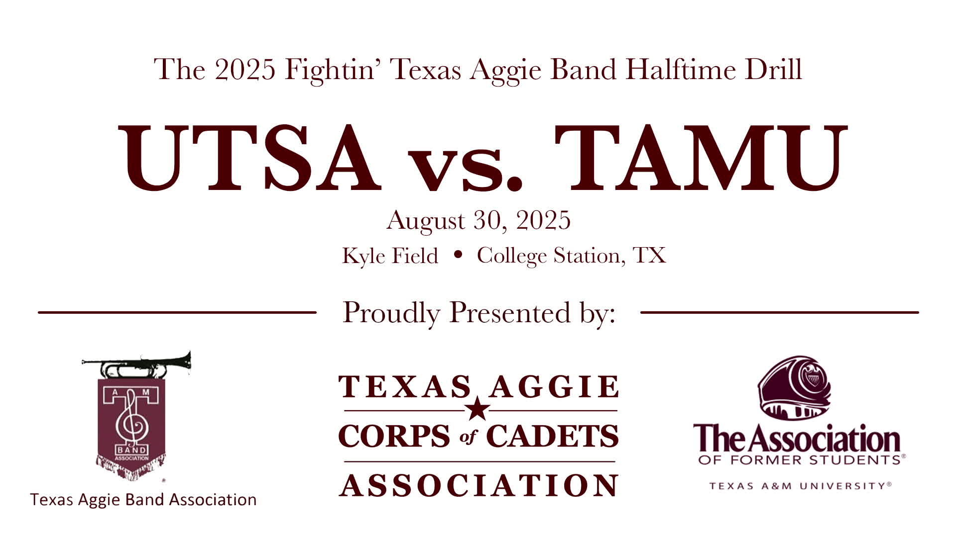 TAMU vs UTSA Halftime Drill 2025