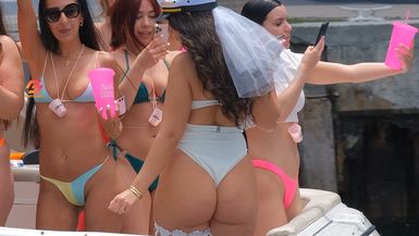 💍🚤 River Bride Radiance: Beauty Embarks on the River😍